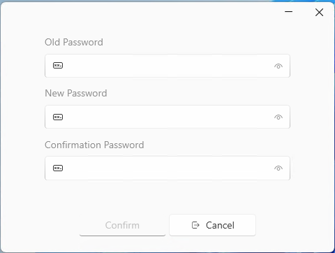 Change password main ui